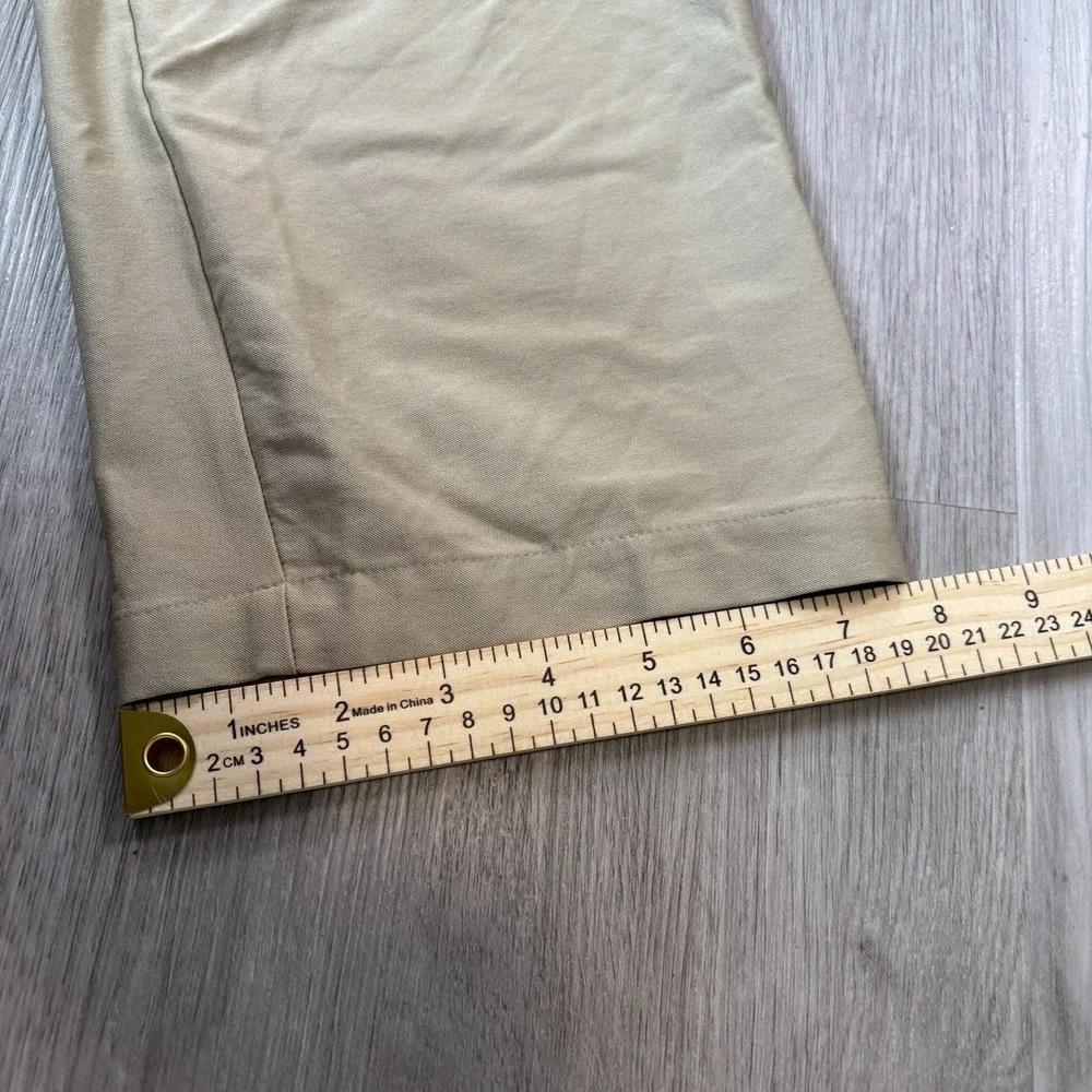 Adidas Golf Mens Tan Khaki Performance Flat Front Trousers‎ Pants 35x30